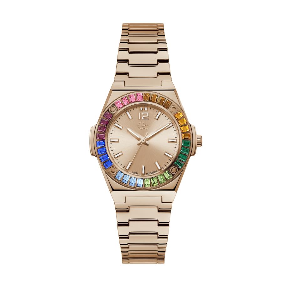 GC Gc Analoog horloge blauw / goud / groen / lichtroze -