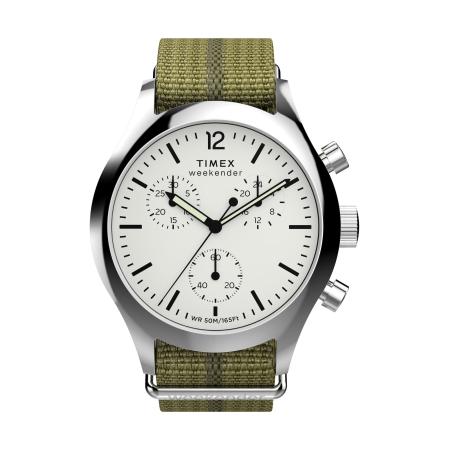 TIMEX Analoog horloge Weekender New England olijfgroen / zwart / zilver / wit