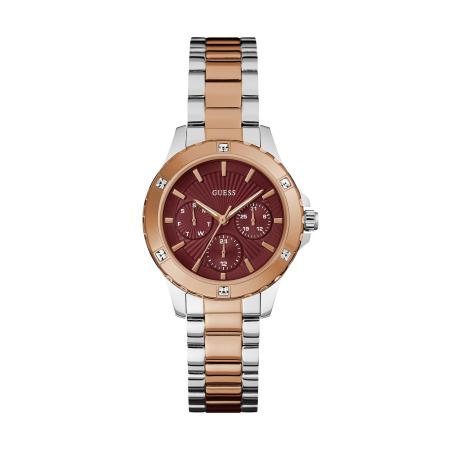 Guess GUESS Analoog horloge Mist lichtbruin / bordeaux / zilver