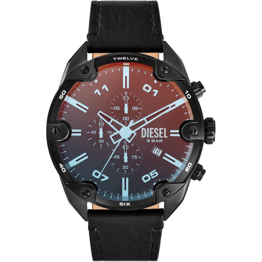 Diesel DIESEL Analoog horloge SPIKED lichtblauw / bruin / zwart -