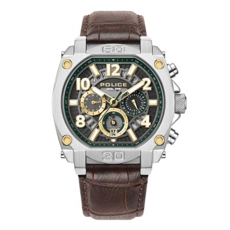 Police POLICE Analoog horloge Norwood bruin / zilver