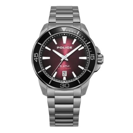 Police POLICE Analoog horloge Thornton zilvergrijs / rood / zwart