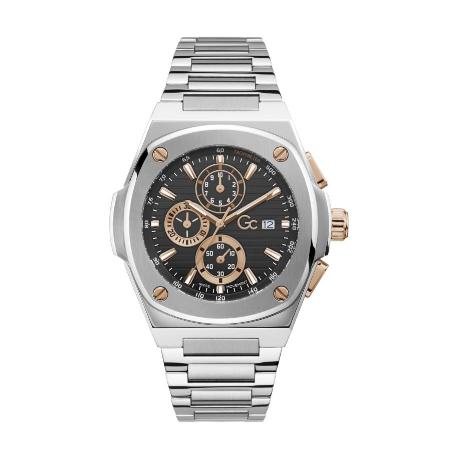 Gc Analoog horloge rose-goud / zwart / zilver Zilver