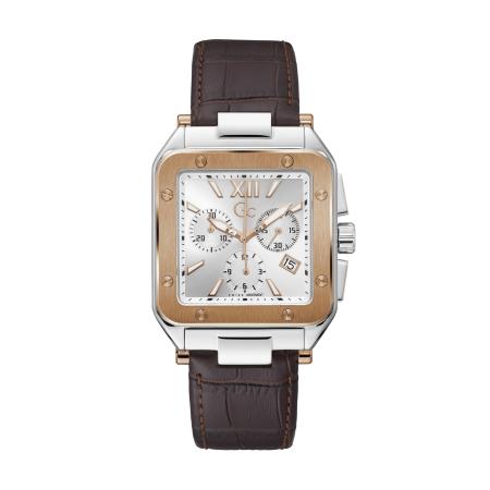 Gc Analoog horloge Couture Square bruin / zilver