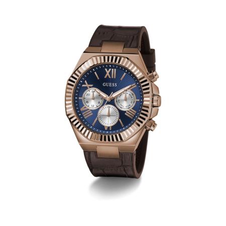 Guess GUESS Analoog horloge EQUITY navy / bruin / brons