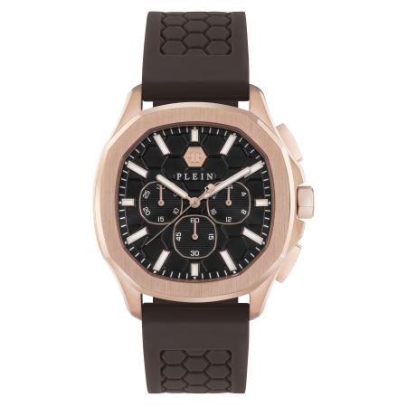 Philipp Plein Watches Analoog horloge donkerbruin / rose-goud / zwart