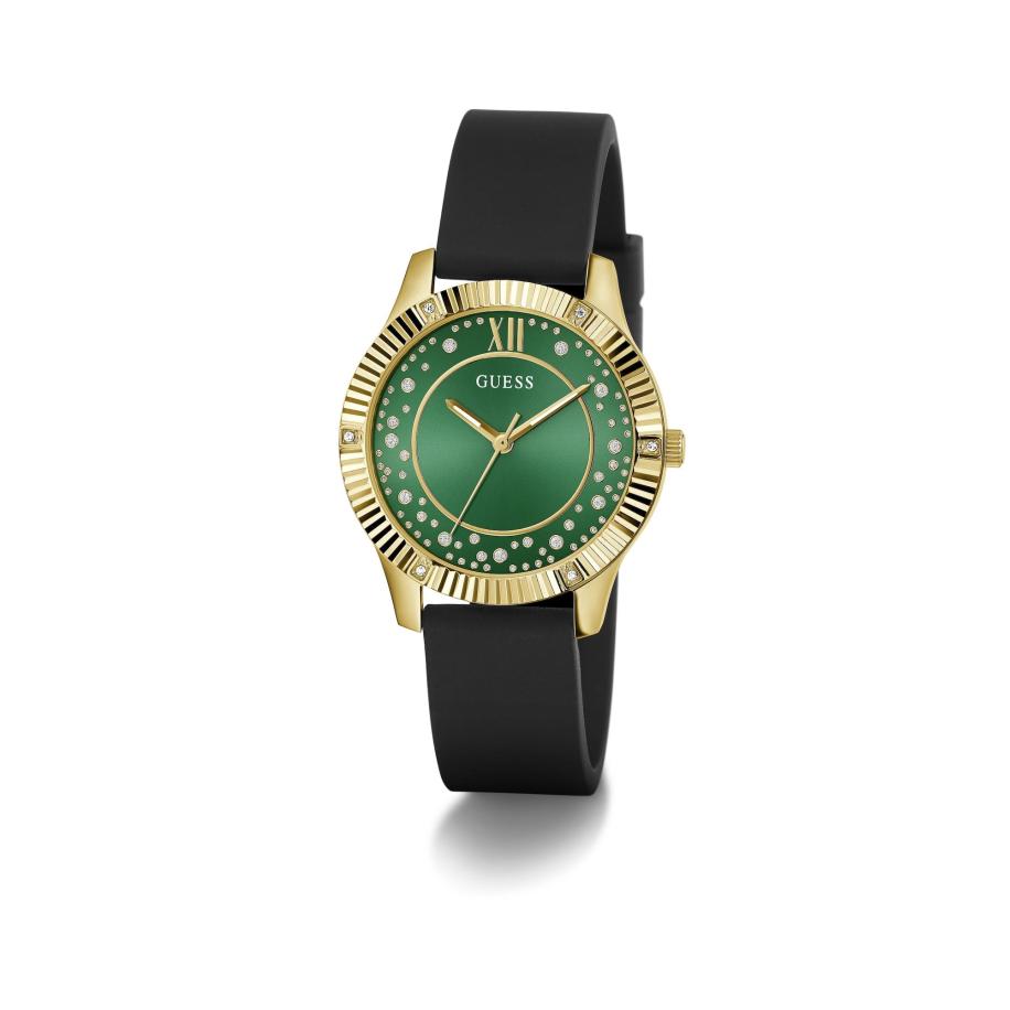 GUESS Analoog horloge STARSTRUCK goud / groen / zwart Zwart