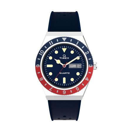 TIMEX Analoog horloge Q Timex navy / rood / zilver