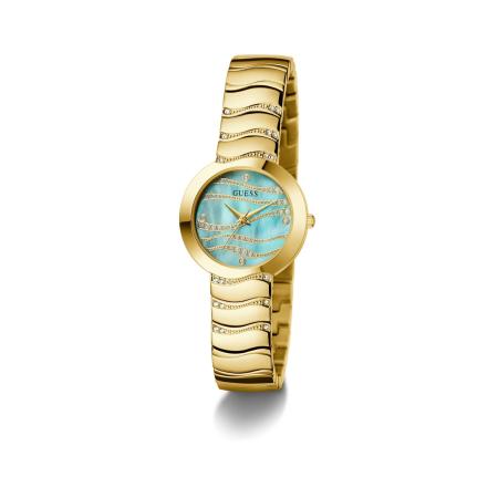 GUESS Analoog horloge LAGUNA lichtblauw / goud