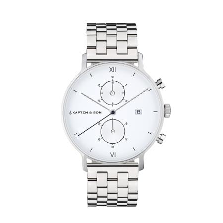 Kapten & Son Kapten & Son Analoog horloge Chrono Silver Steel zilver