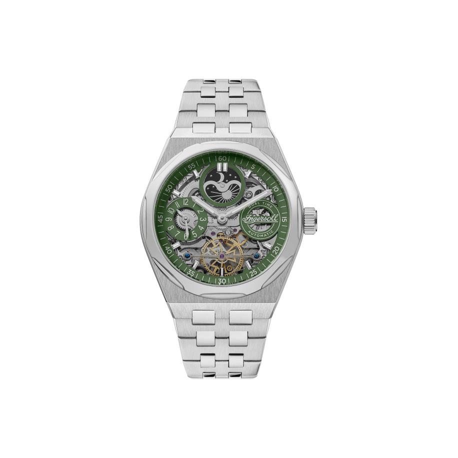 INGERSOLL Analoog horloge groen / zilver Zilver