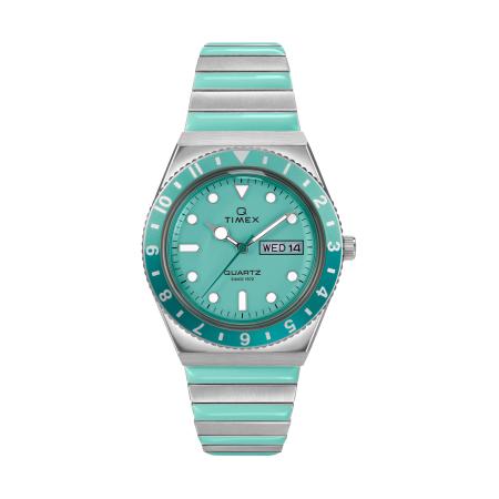 Timex TIMEX Analoog horloge Q Timex cyaan blauw / zilver