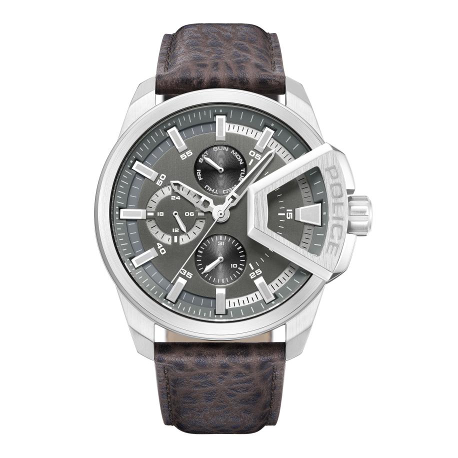 Police POLICE Analoog horloge Underlined bruin / grijs / zwart / zilver -