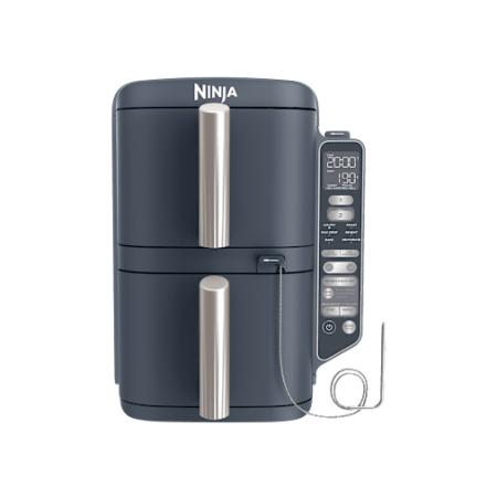 Ninja Double Stack Airfryer XXL - Gestapelde lades & Digitale Thermometer - 9,5 Liter in Marineblauw | SL451EUCYD