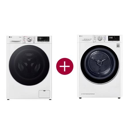 LG 9kg Wasmachine GC3R709S1 + 8kg Droger RH80V9AV4N Wit - GC3R709S1.RH9AV4N