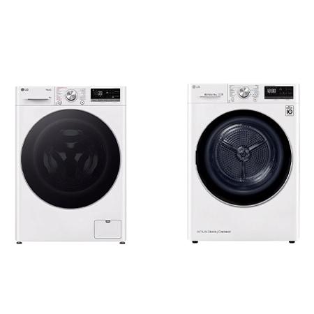 LG 9kg Wasmachine GC3R709S1 + 9kg Droger RH90V9AV3N Wit - GC3R709S1.RH9AV3N