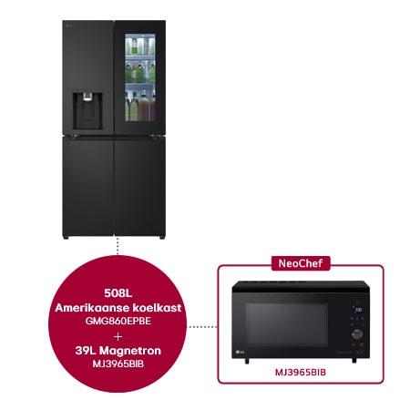 LG Amerikaanse Koelkast 508L InstaView™ Door-in-Door™ DoorCooling+™ E - GMX844MCKV