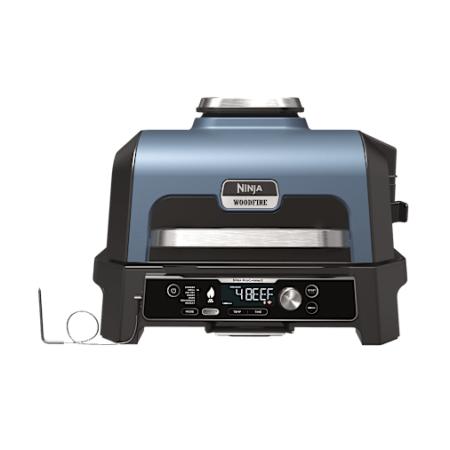Ninja Woodfire Pro Connect XL - Elektrische Smart BBQ + Digitale Thermometer in Blauw/Zwart | OG901EU