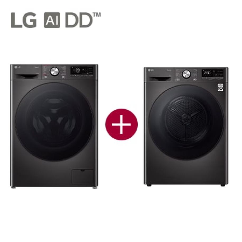 LG Wasmachine 11kg TurboWash™ 39 A-10% + Droger 9kg Automatisch reinigende condensor - F4WR7011SYB.RH9ZVEN