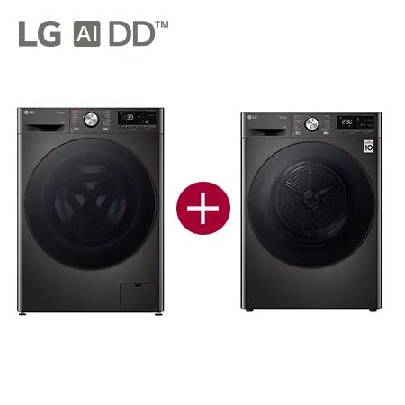 LG Wasmachine 11kg TurboWash™ 39 A-10% + Droger 9kg Automatisch reinigende condensor - F4WR7011SYB.RH9ZVEN