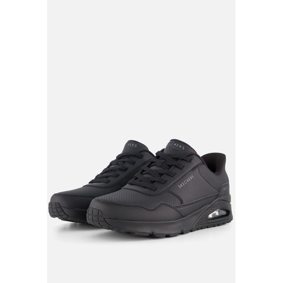 Skechers Slip-Ins Uno Instappers zwart Leer Zwart