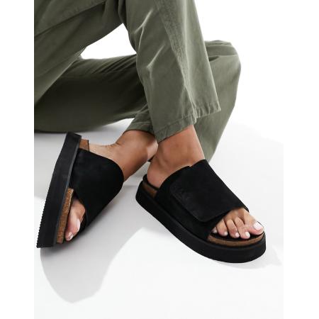 Walk London Barca Sandalen met klittenbandsluiting in zwart