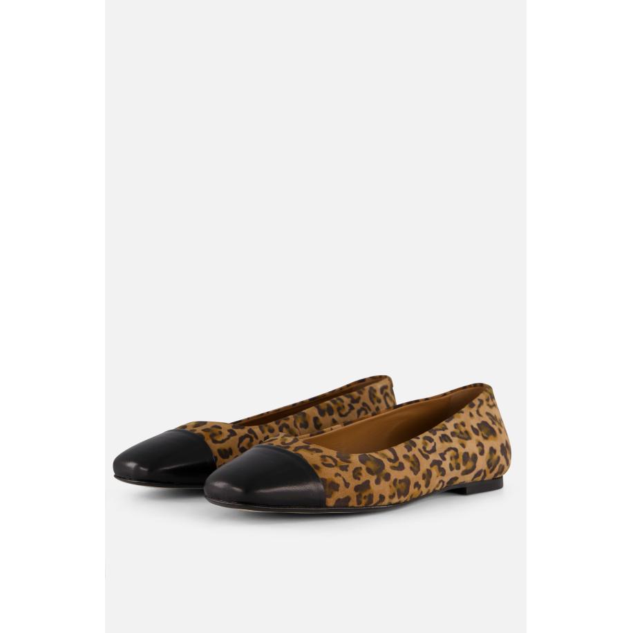 Linea Zeta Leopard Ballerina's bruin Leer Bruin