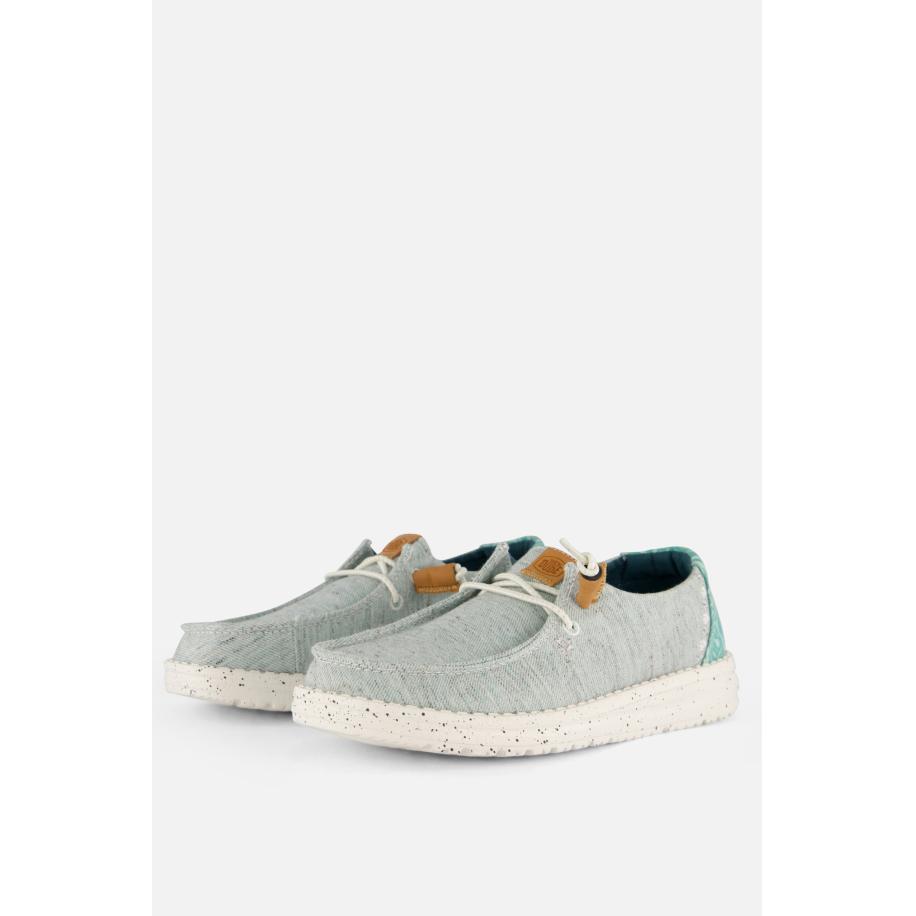 HEYDUDE Wendy Heathered Slub Instappers blauw Blauw