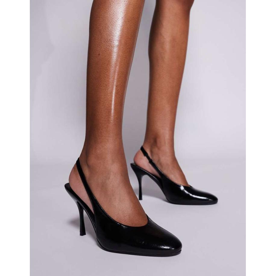 Public Desire Tilapia Slingback schoenen met hak en hoog bovenwerk in zwart Zwart