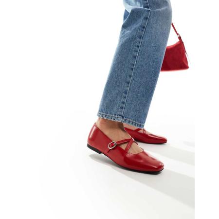 Stradivarius Ballerina's met bandjes in rood