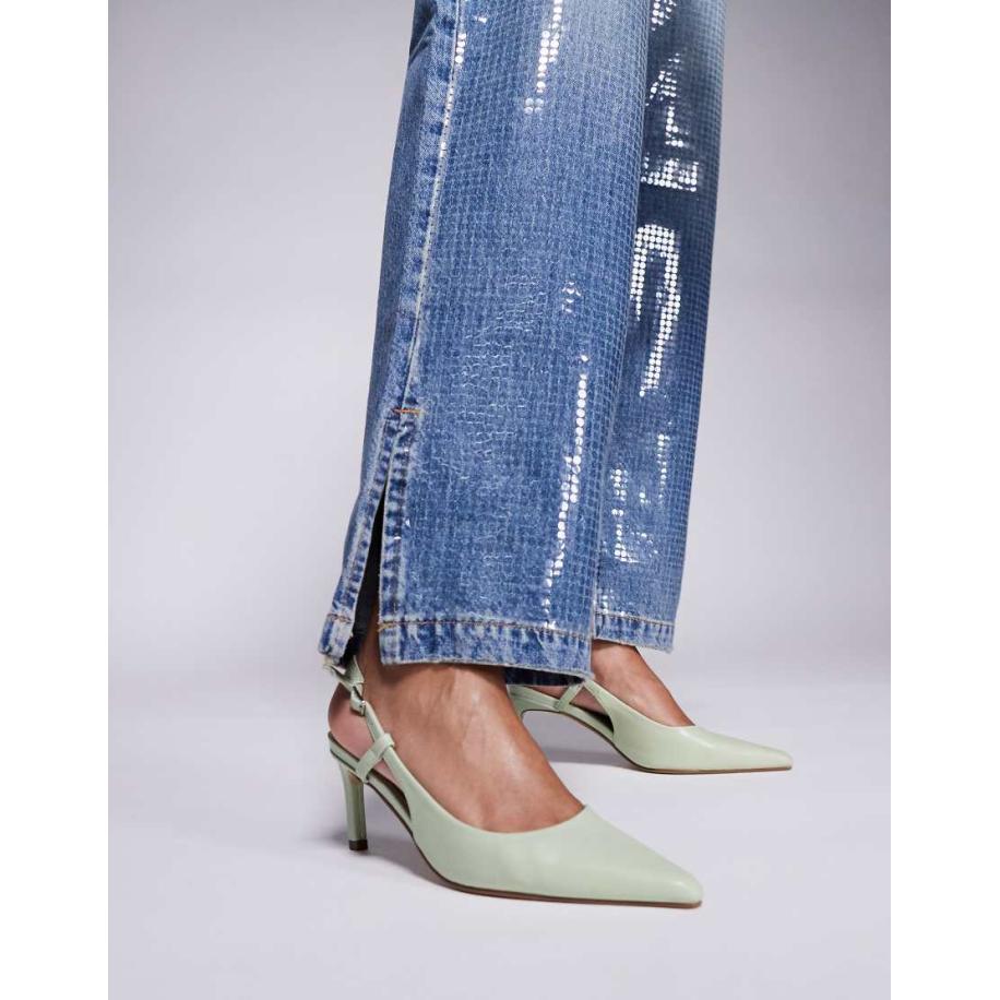 Public Desire Salsa Slingback kitten hakken in groen Groen