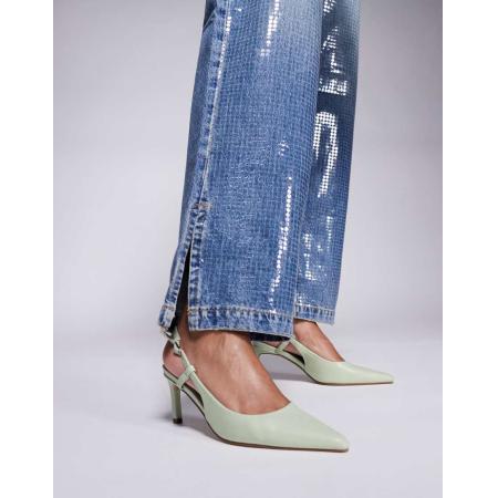 Public Desire Salsa Slingback kitten hakken in groen
