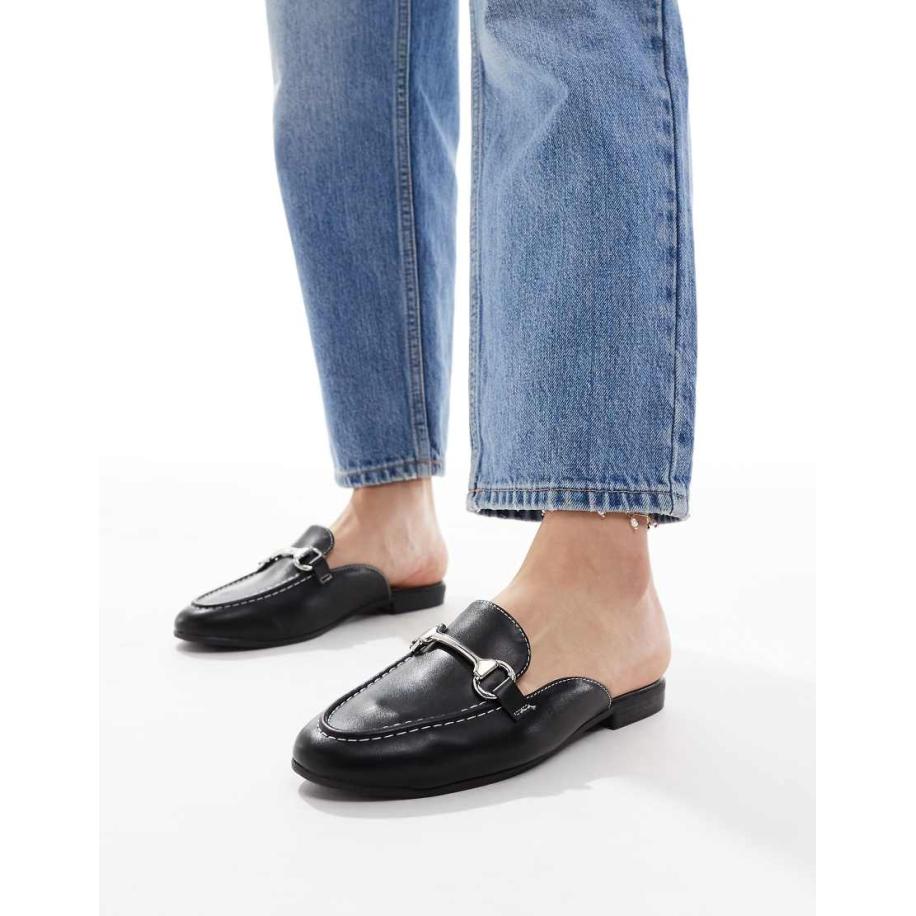 New Look Open loafers met gesp in zwart Zwart