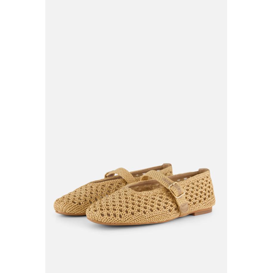 Cellini Ballerina's beige Raffia Bruin