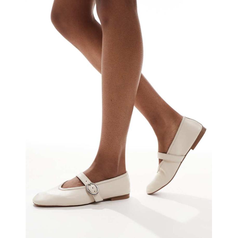 schuh Lavena Mary Jane schoenen in botwit leer Wit