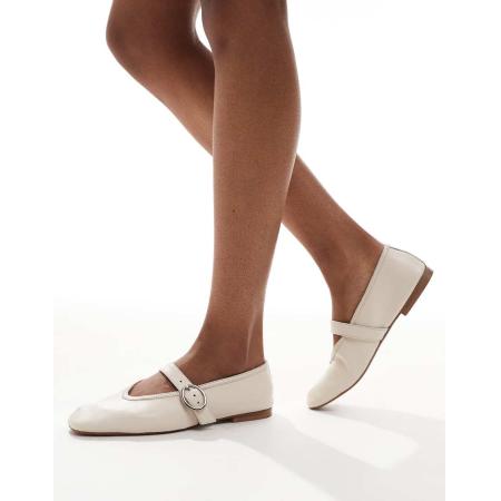 schuh Lavena Mary Jane schoenen in botwit leer