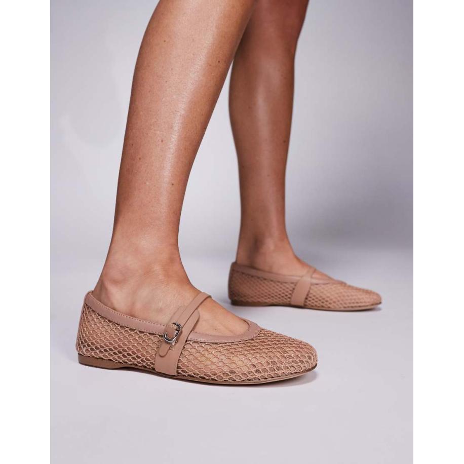 Steve Madden Rejoice-M Ballerina's van mesh in beige-Neutraal Multicolor