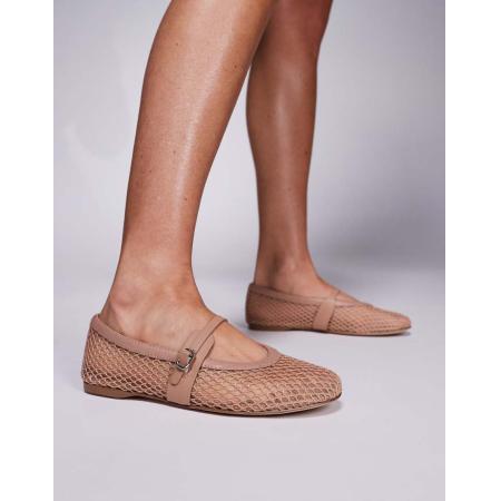 Steve Madden Rejoice-M Ballerina's van mesh in beige-Neutraal