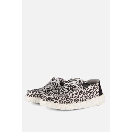 HEYDUDE Wendy Leopard Instappers zwart Canvas