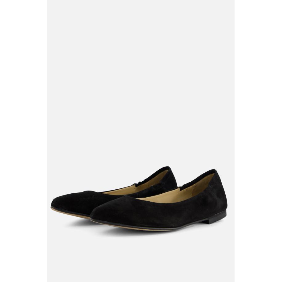 Linea Zeta Ballerina's zwart Suede Zwart