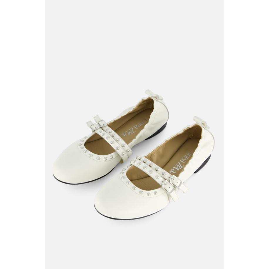 Linea Zeta Ballerina's beige Leer Bruin