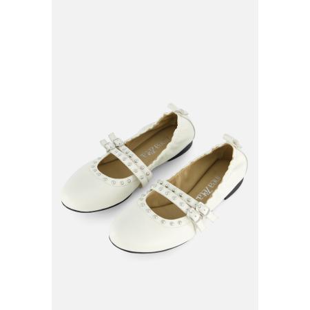 Linea Zeta Ballerina's beige Leer