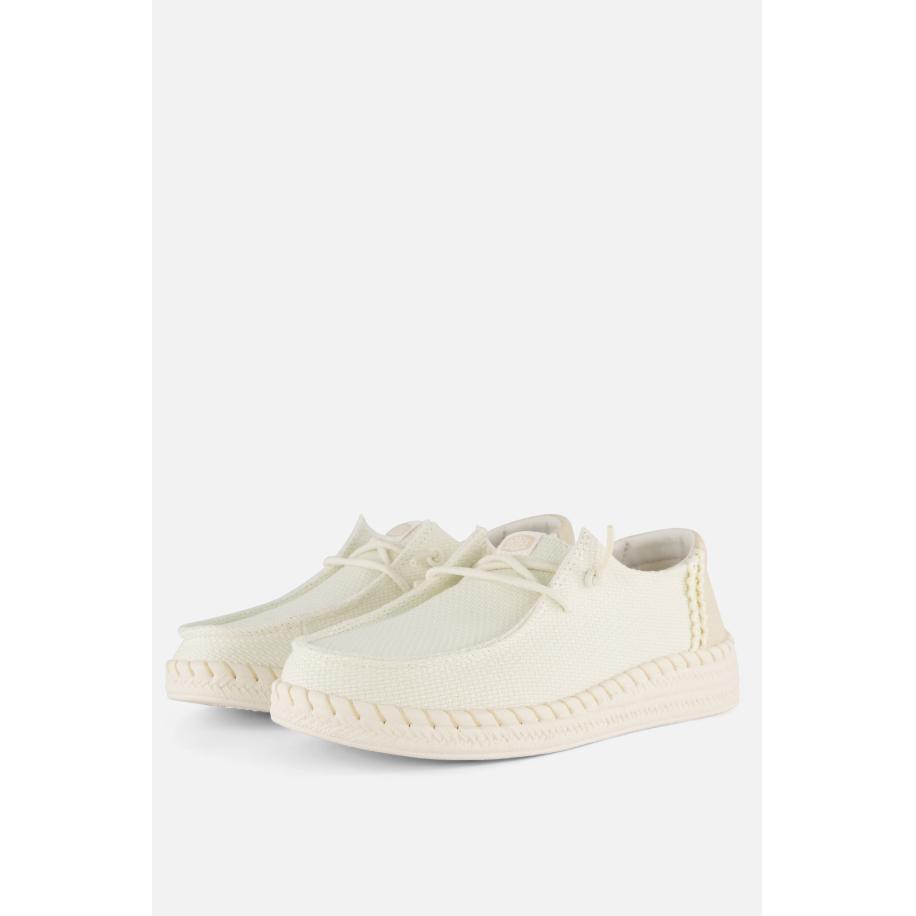 HEYDUDE Wendy Woven Instappers wit Textiel Wit