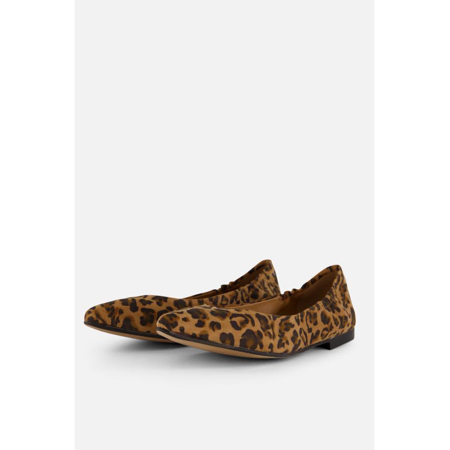 Linea Zeta Leopard Ballerina's bruin Leer Bruin
