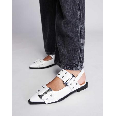 Steve Madden Grand Ave Slingback schoenen met gesp in wit