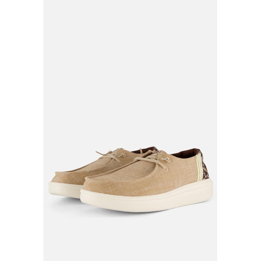 HEYDUDE Wendy Rise Animal Instappers beige Bruin