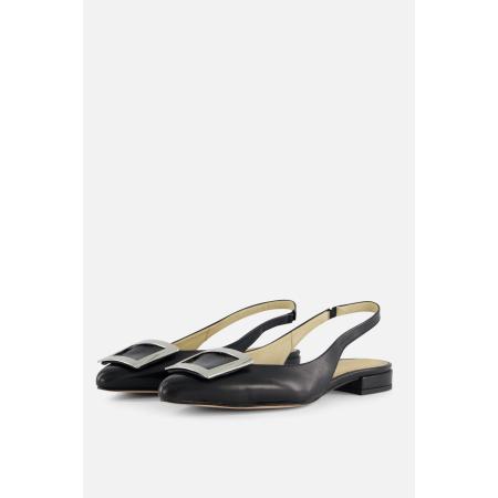 Linea Zeta Slingback Ballerina's zwart Leer