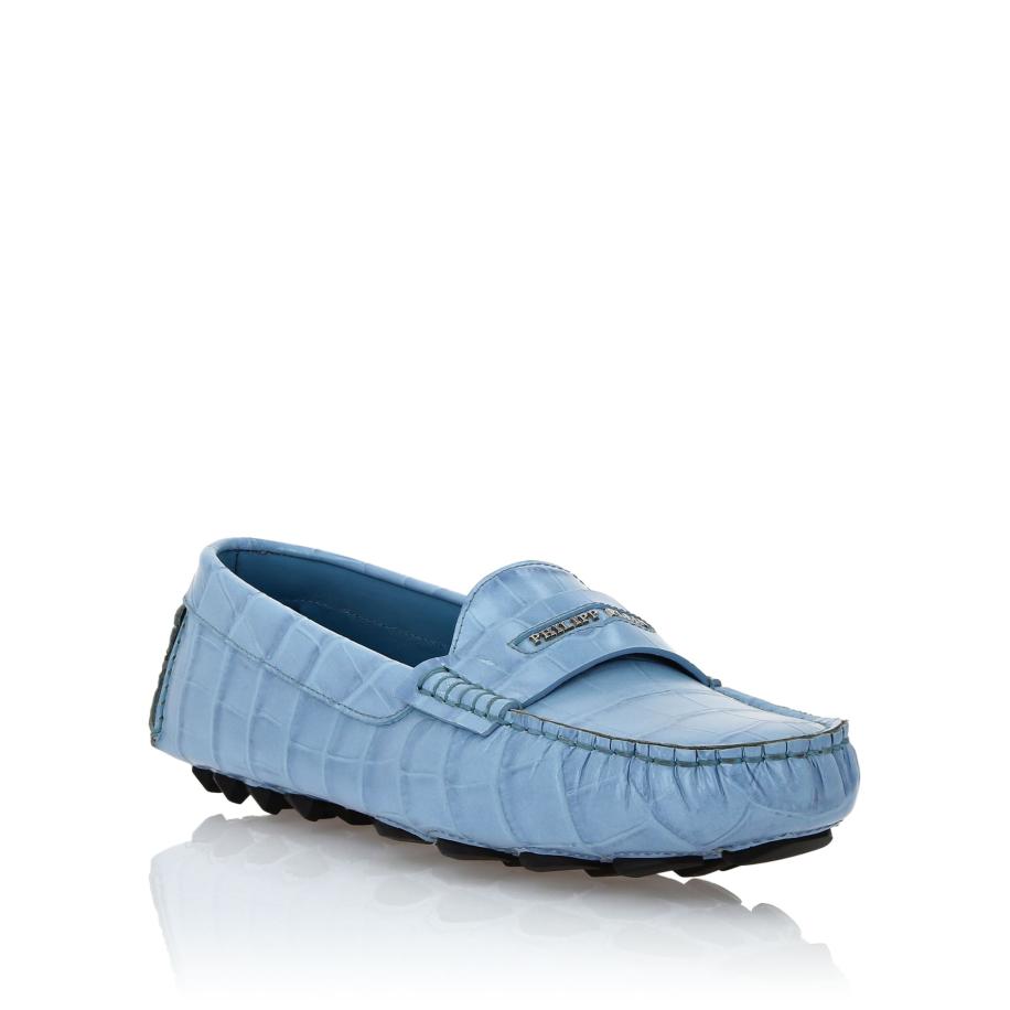 Philipp Plein Mocassins lichtblauw Blauw