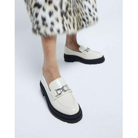 River Island Loafers met dikke zool in crème-Wit