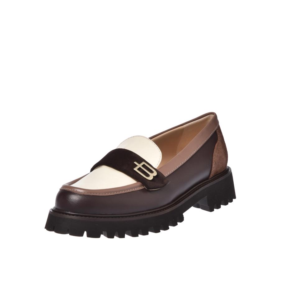 Baldinini BALDININI Instappers mokka / donkerbruin / wit -